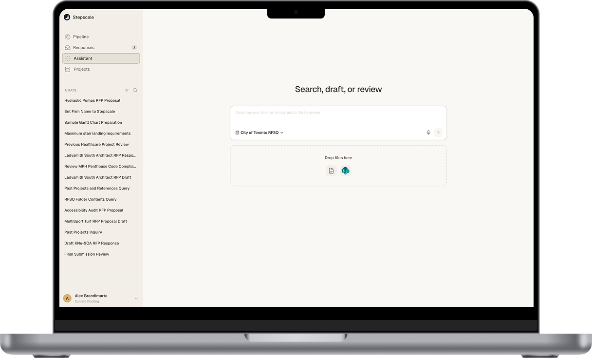 Stepscale Pipeline — discover and evaluate RFPs across procurement platforms